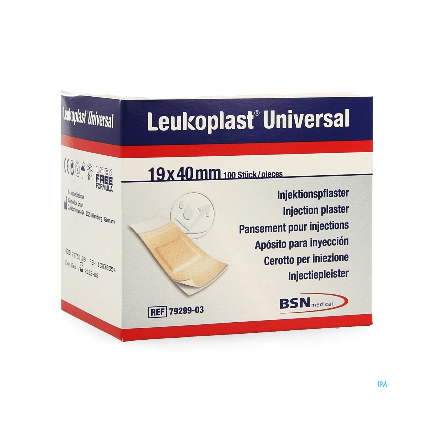 Leukoplast universal injection - 19 x 40 mm (rouleau 100 pcs)