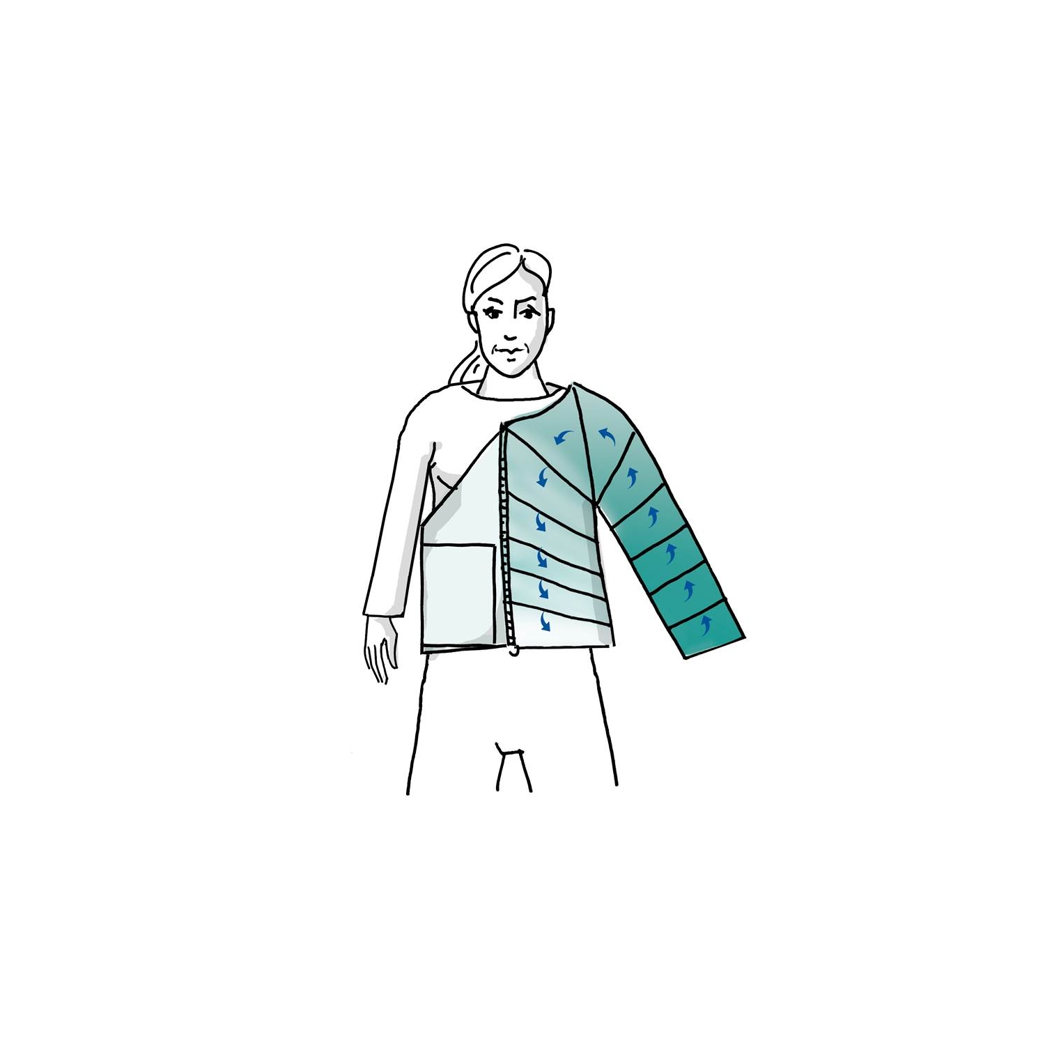 Verbredingsstuk jacket Lympha-mat - rug - grijs
