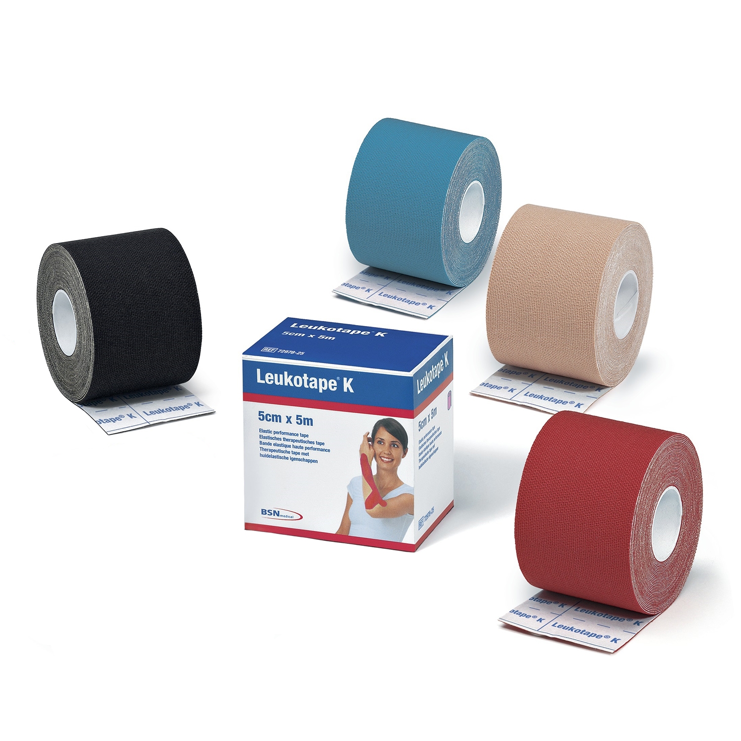 Leukotape K - tape kinésiologique - 5 cm x 5 m - rouge