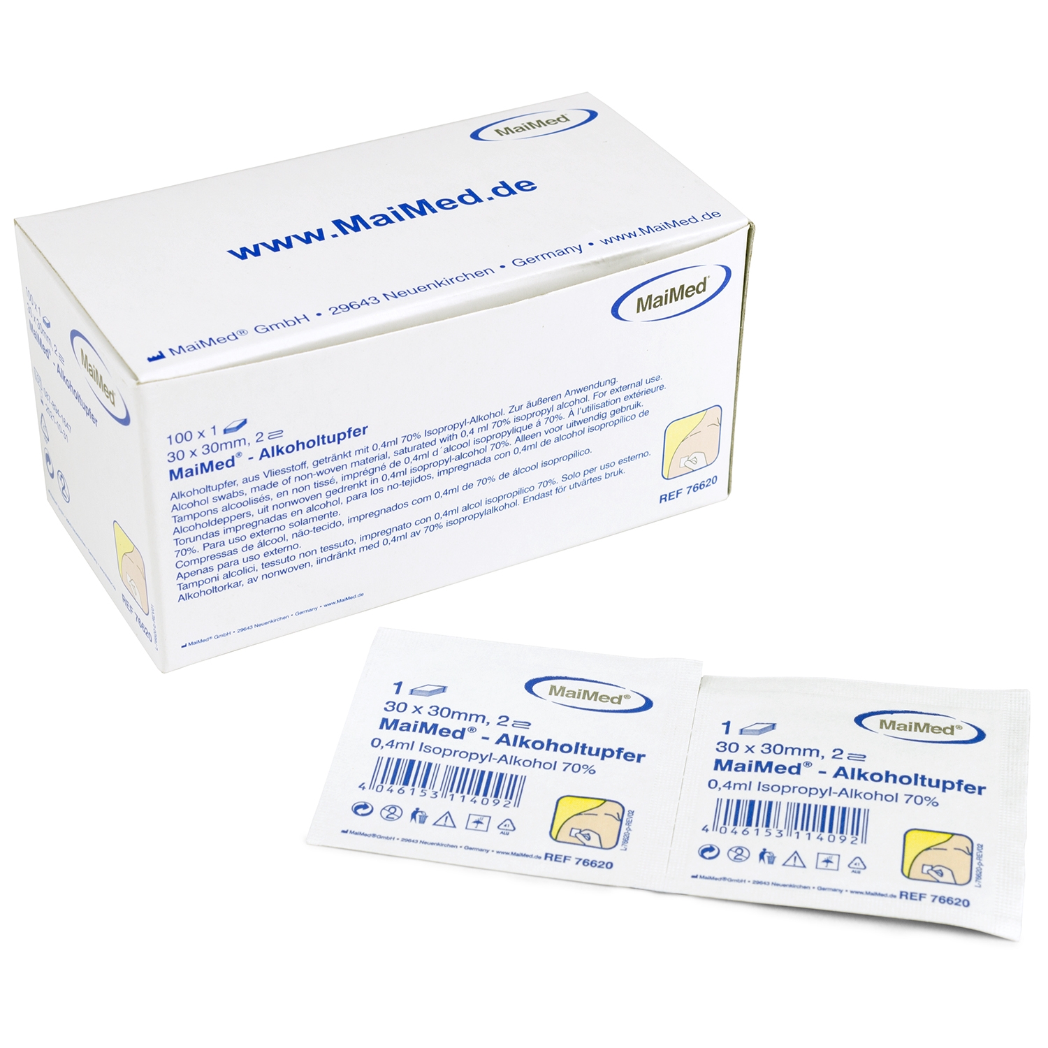 Alcoholswabs Maimed - 30 x 30 mm (100 st)