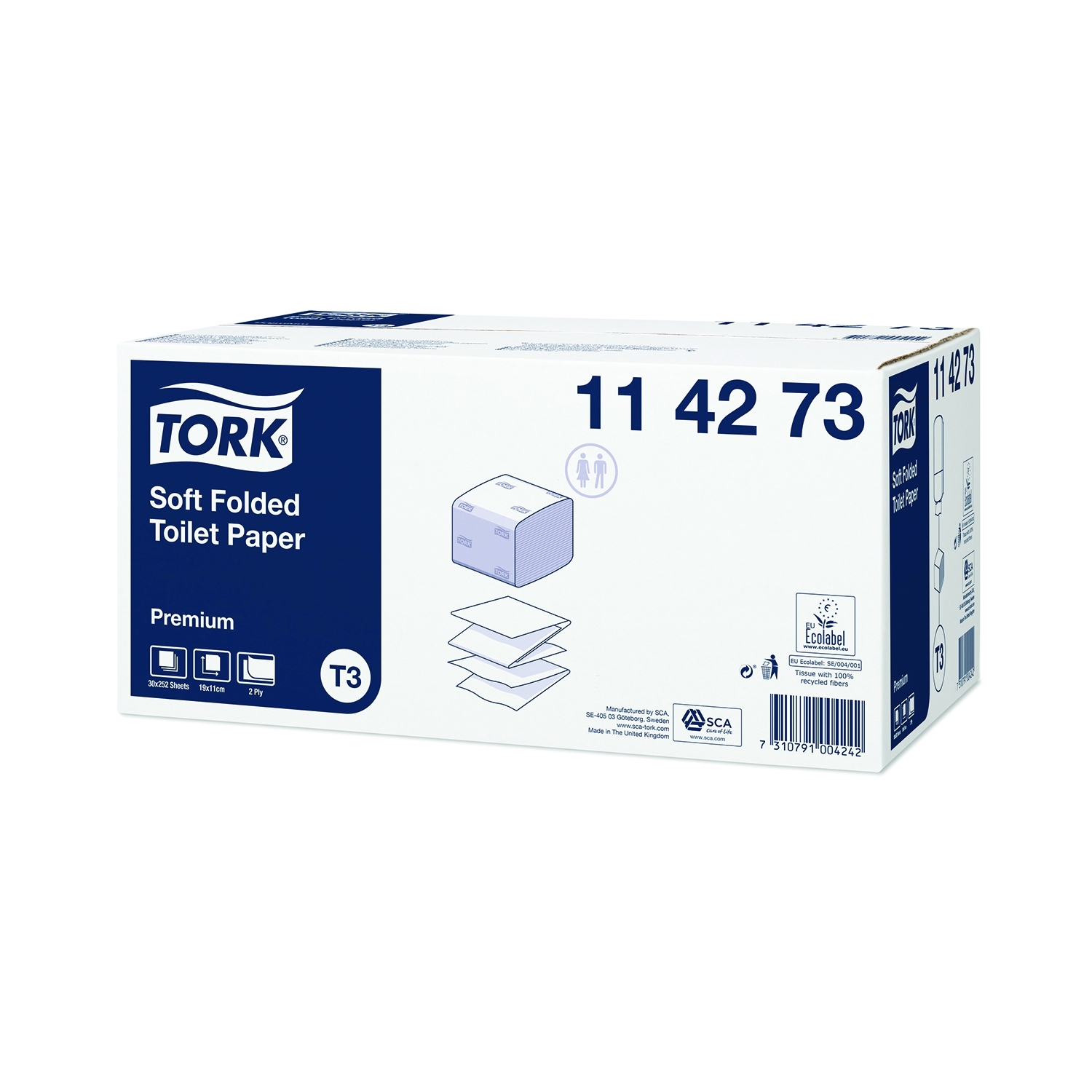 TORK papier toilette T3 - doux - feuilles 2 couches - carton (30 x 252 feuil.)