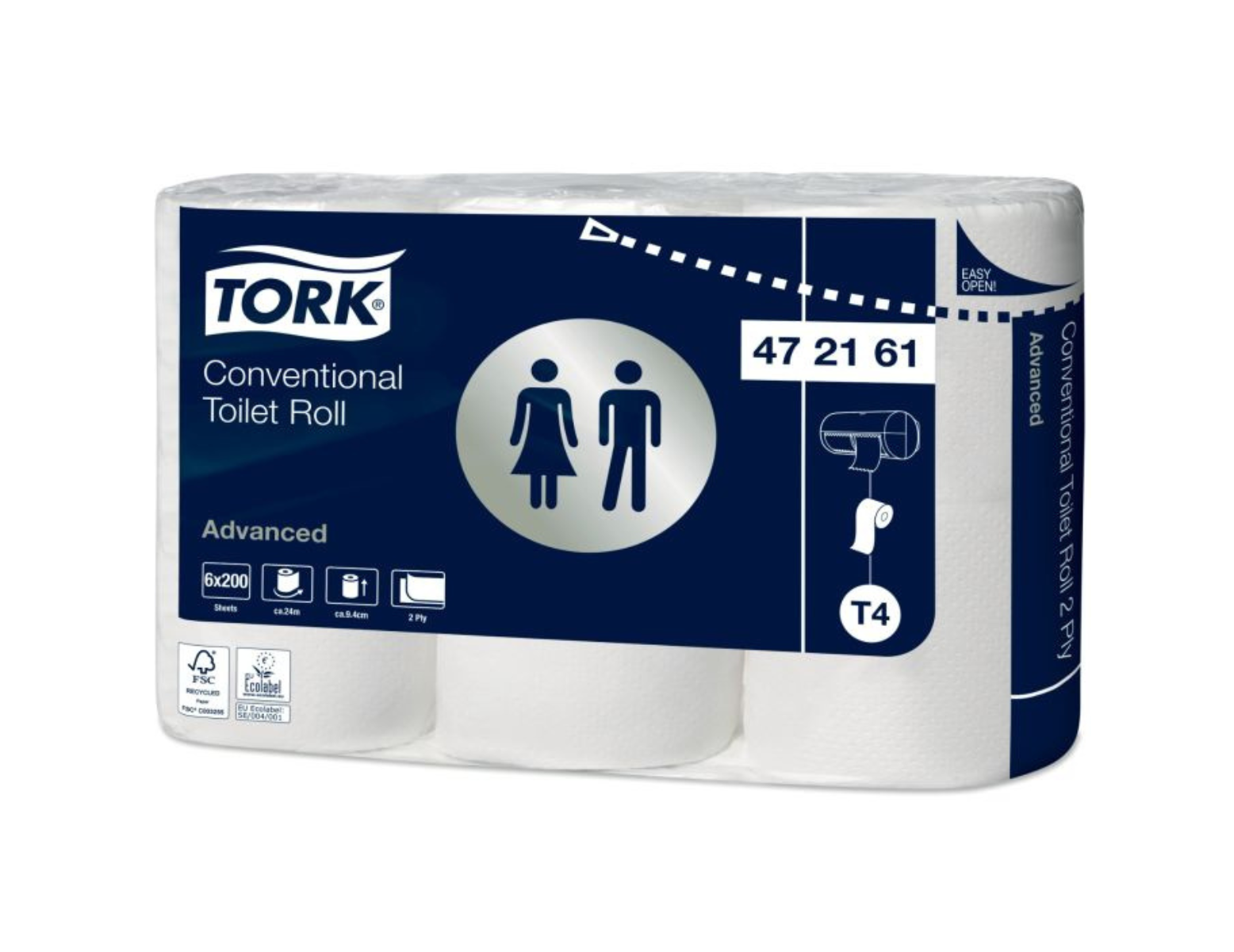 Tork rollen toiletpapier 2 laags  - advanced - wit - 6 x 8 (48 st)
