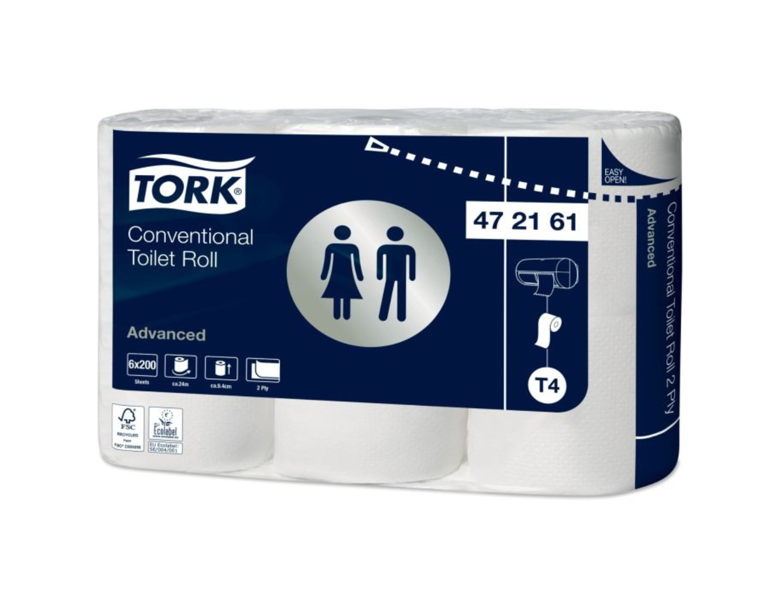 Tork rouleaux papier de toilette 2 plis - advanced - blanc - 6 x 8 (48 pcs)