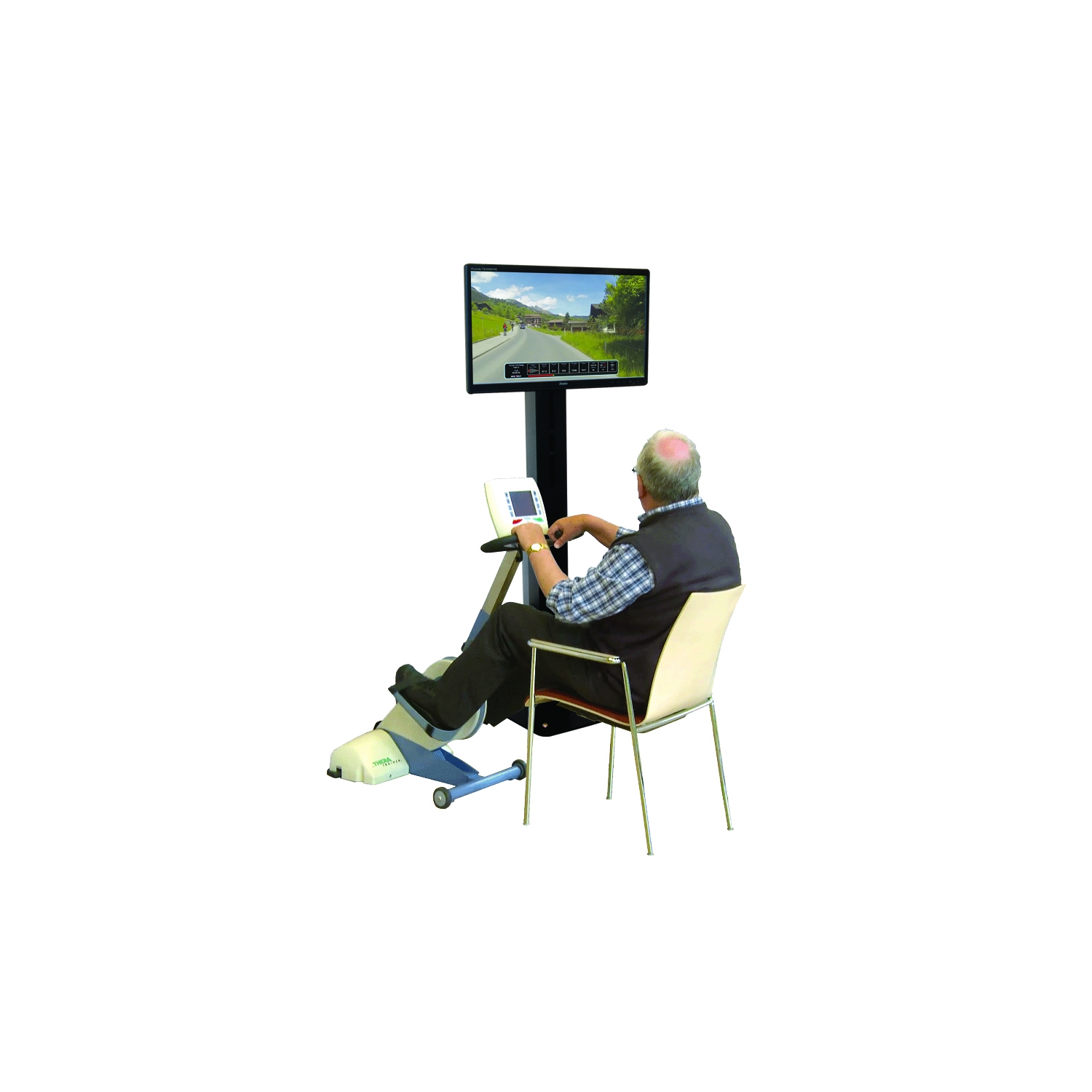 PraxFit logiciel cyclisme virtuel + 27" touch monitor + console