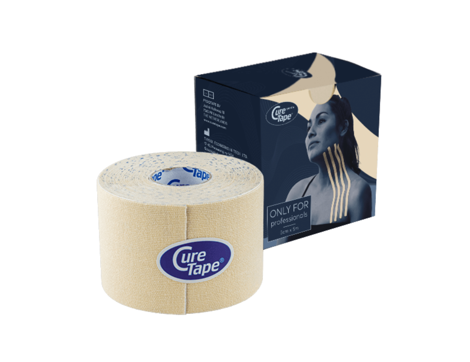 CureTape Gentle - sensitive kinesiotape - 5 cm x 5 m - beige