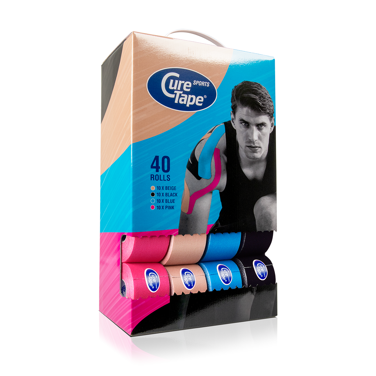 CureTape Big Boy Sports - voordeelbox - 40 rollen - 5cm x 5m