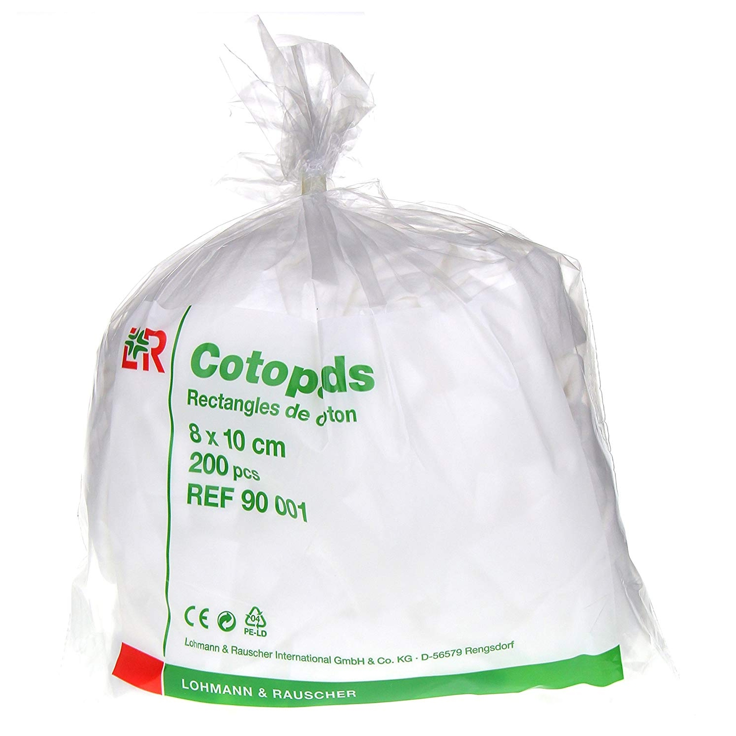 Cotopads coton rectangulaire - 8 x 10 cm (200 pcs)