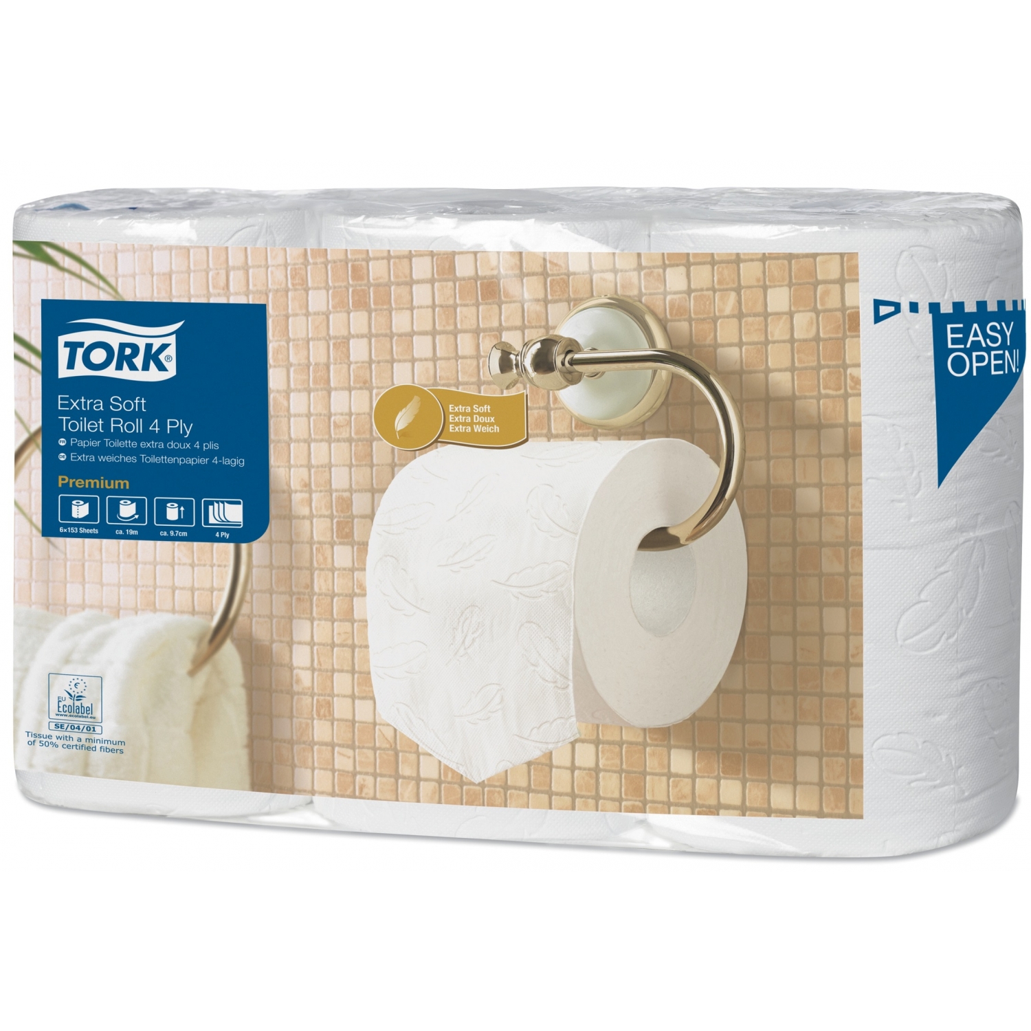 Tork rouleaux papier de toilette 4 plis - premium extra doux - blanc - 7 x 6 (42 pcs)