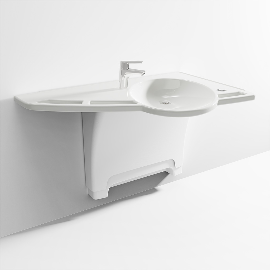 Lavabo met handvatten Ropox Support electrisch 71-101cm - links voor rechter hoek -- 40-44016