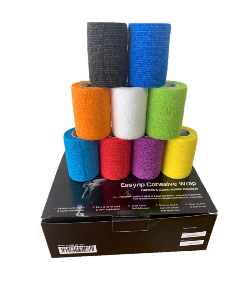 Strapit Easyrip Cohesieve Bandage - 7,5 cm x 4,5 m - 12 pièces