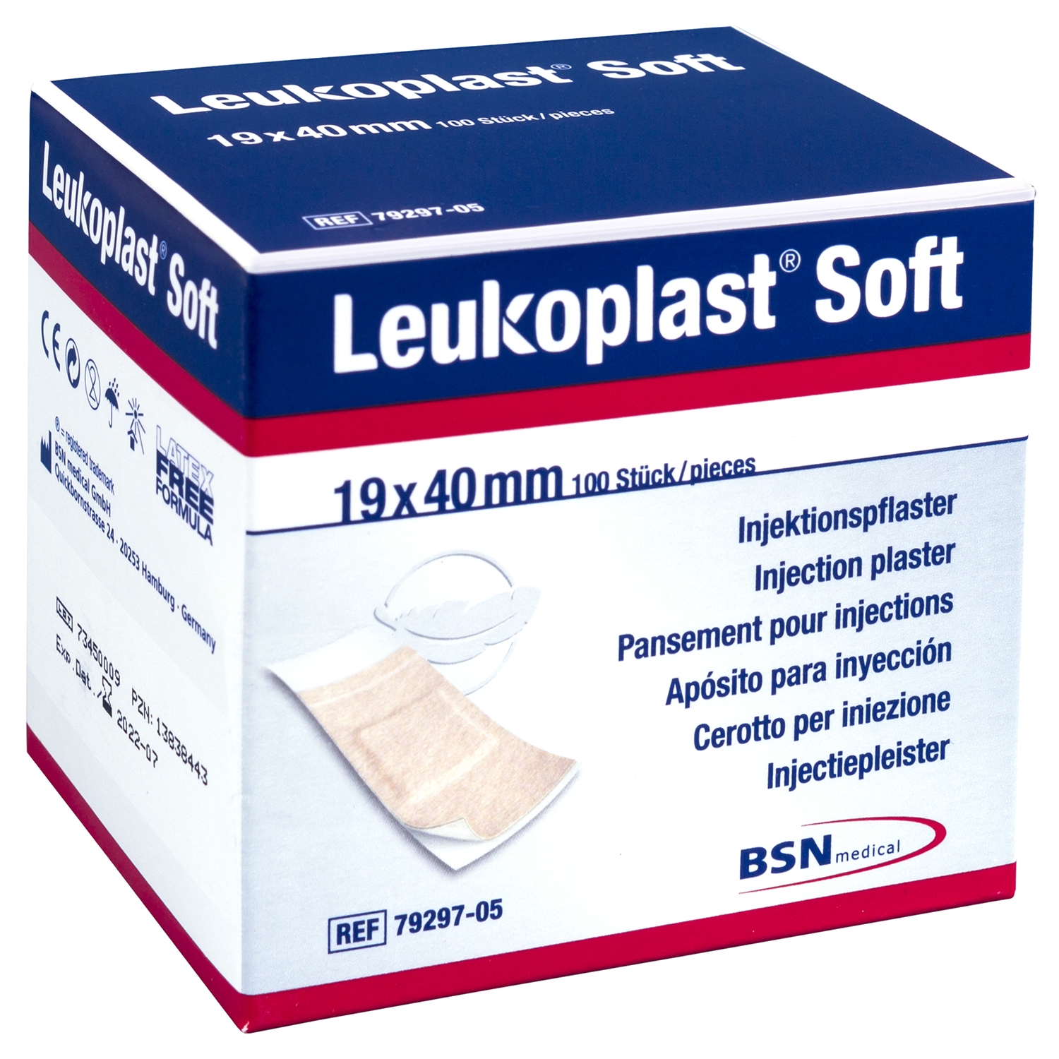 Leukoplast soft injectie - 19 x 40 mm (rol 100 st)