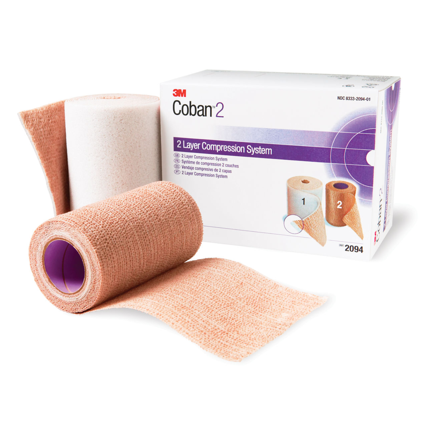 Coban 2 lagen compressiesysteem - 10 cm x 3,5 m - 8 sets