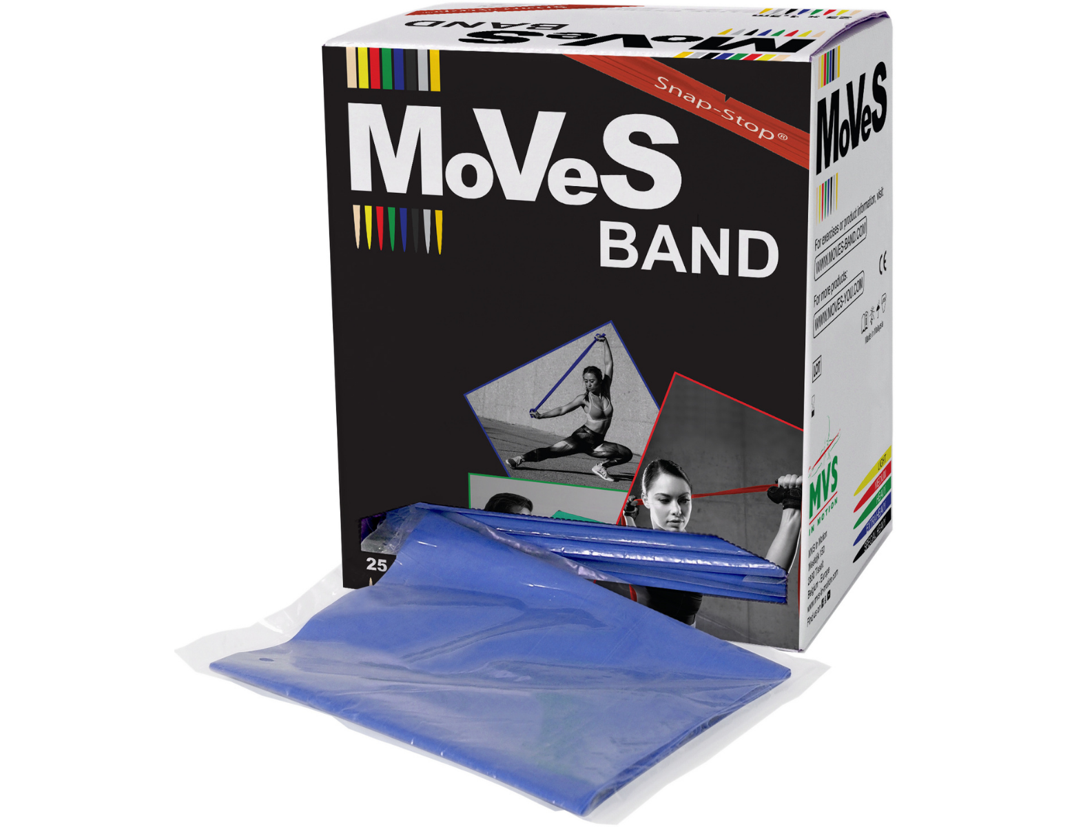 MoVeS oefenband - 1,5 m - medium/rood - verdeelbox (25 st)