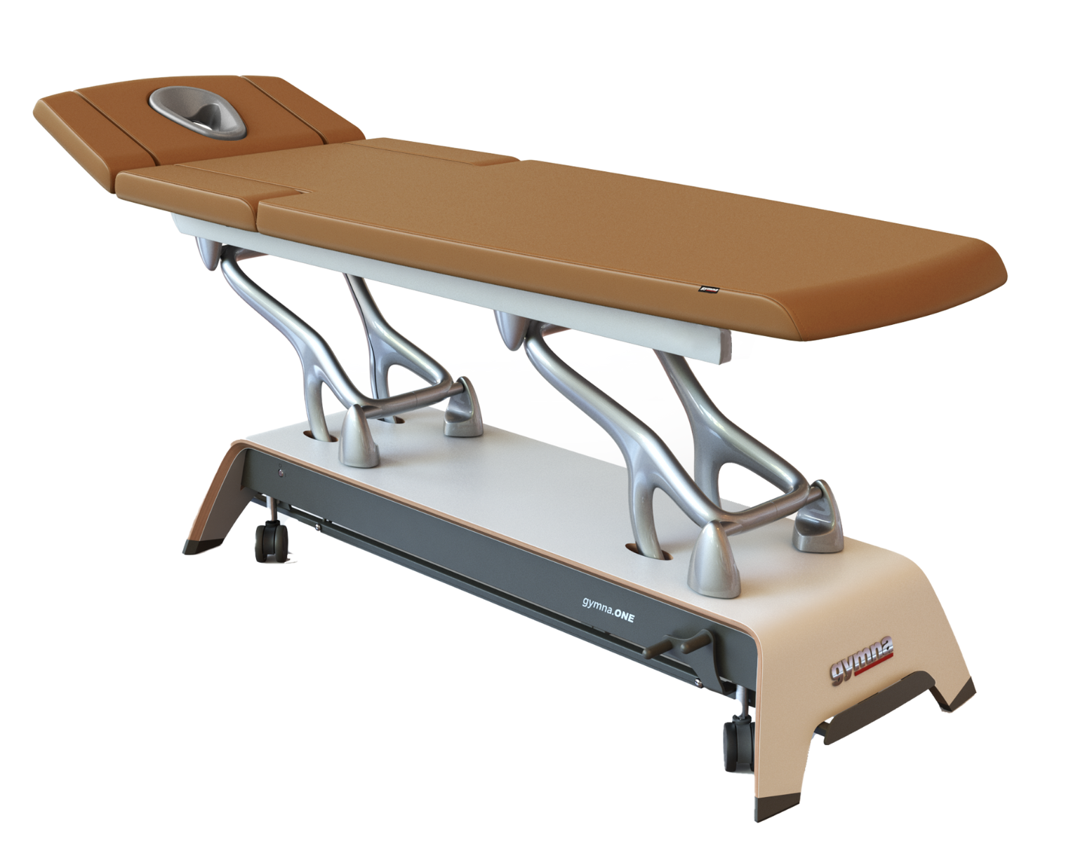 gymna.ONE D6, Blanc/Argent, LED - Cognac Brown