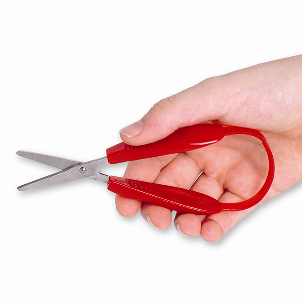 Petits ciseaux d'enfants Easi-Grip à ouverture automatique avec bouts arrondis 30 mm rouge -- MEG-1