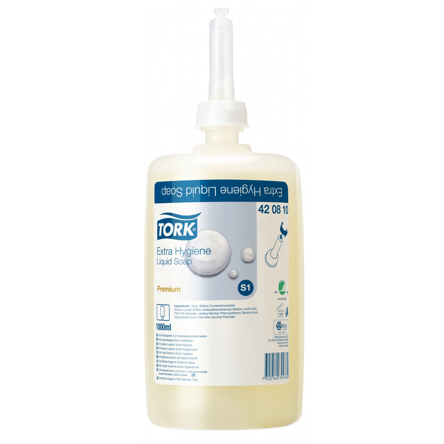 Tork reinigende vloeibare handzeepvulling S1 - zonder parfum - 1 l