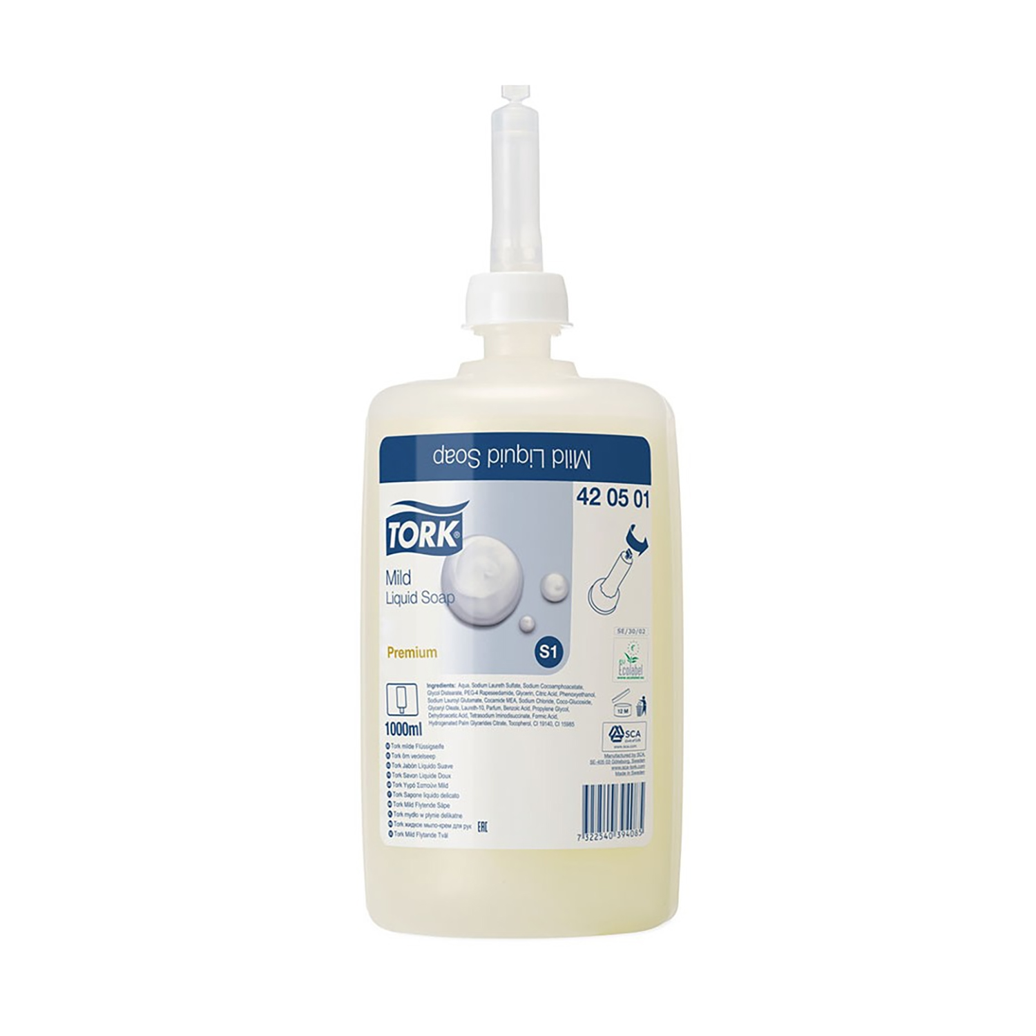 Tork zeepvulling - mild - licht geparfumeerd - 1 l