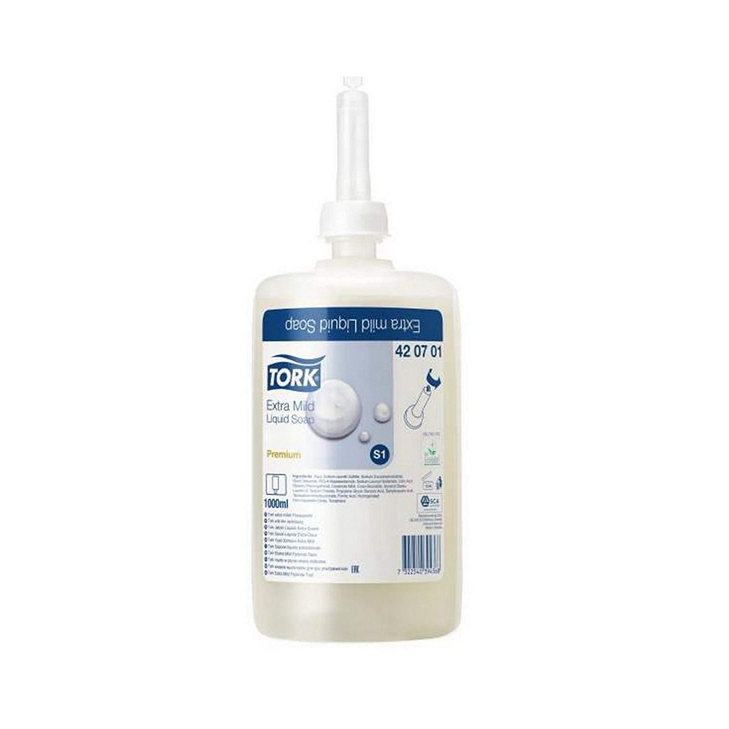 TORK zeepvulling S1 extra mild ongeparfumeerd - 1 l