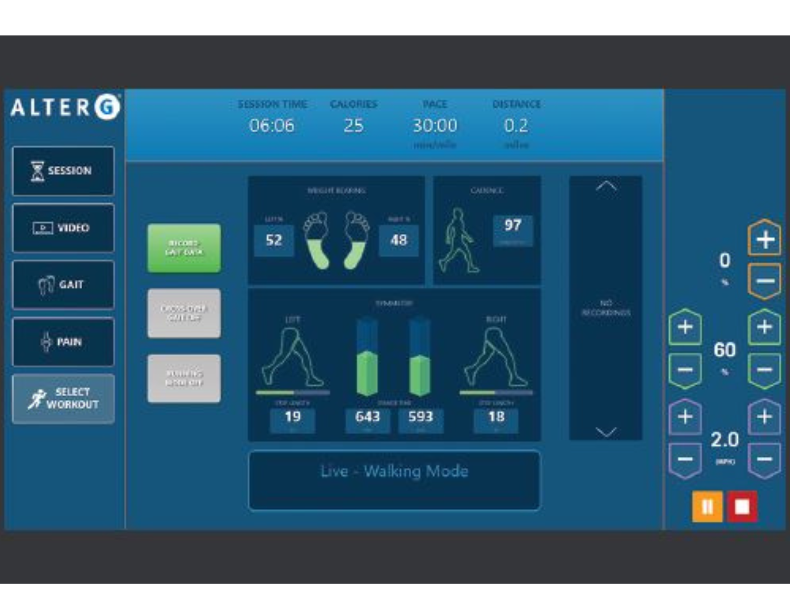 Stride Smart feedback AlterG NEO+