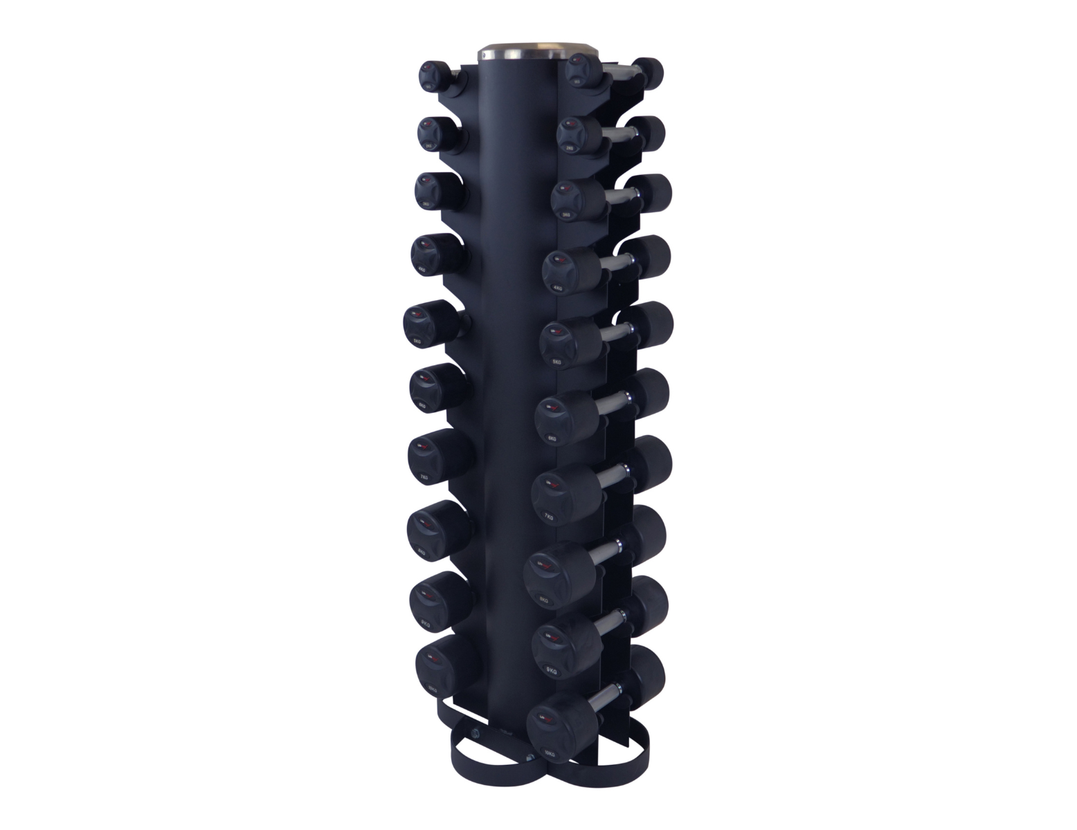 Tour d'haltères avec haltères 1 -10 kg par paire - noir
