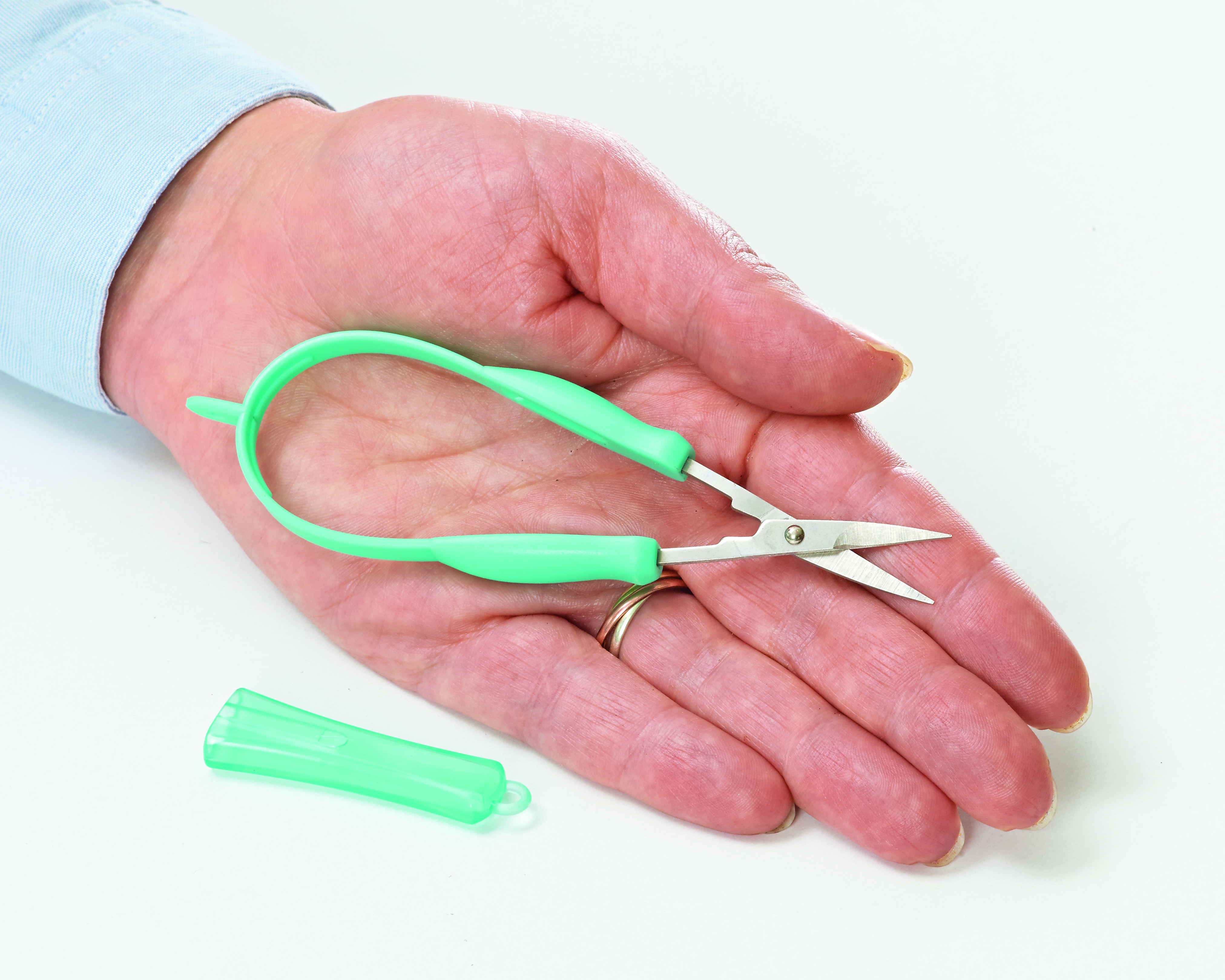 Petits ciseaux Easi-Grip à ouverture automatique avec bouts pointus 30 mm - turquoise -- MEG-3