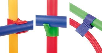 Clip de fixation pour bâtons de gymnastique et cerceaux bâton/bâton libre