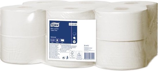 uee! Tork toiletpapierrol Mini Jumbo - 1 laag - 10 x 14 cm - 240 m (12 rollen)