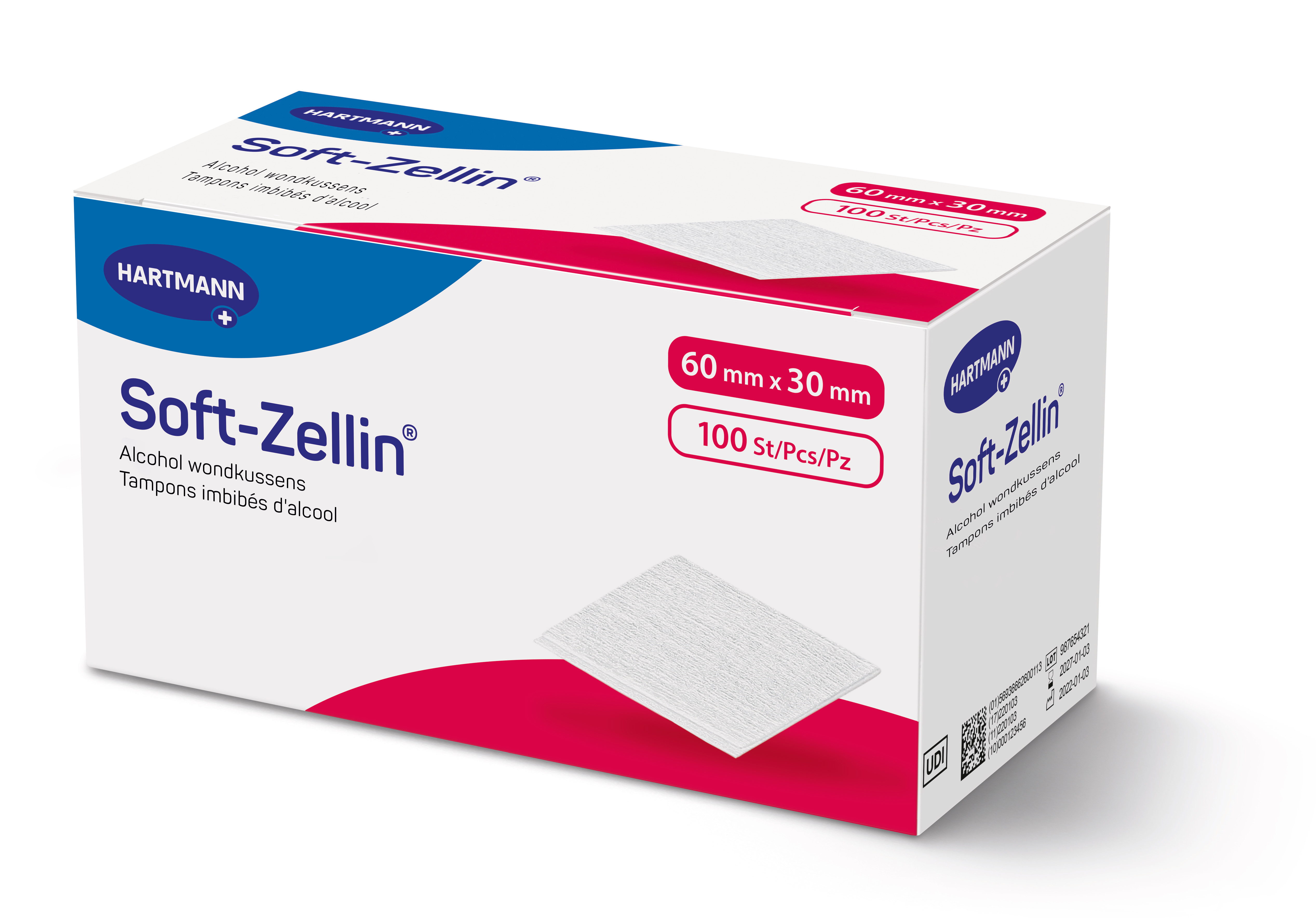 Soft-Zellin Alcoholswabs - 60 x 30 mm (100 st)