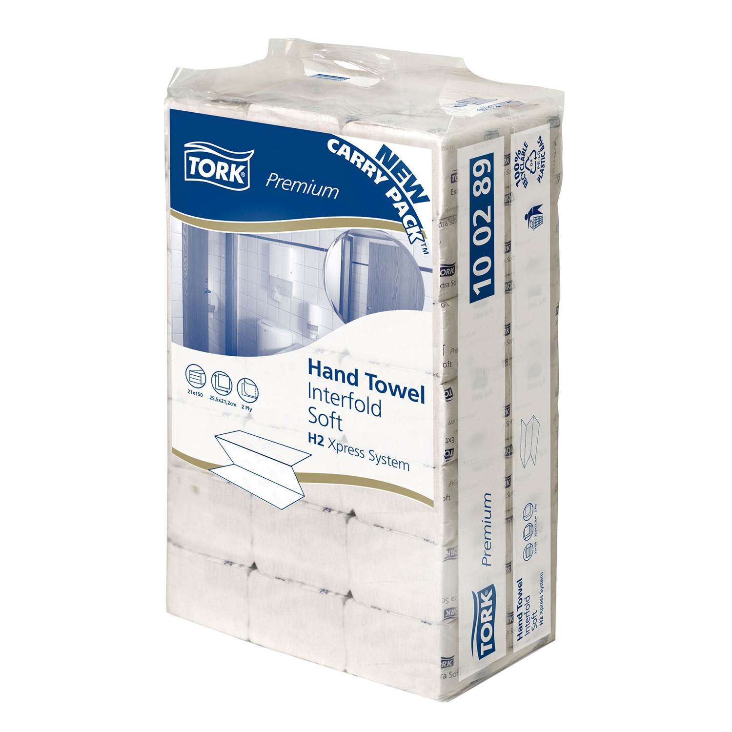 TORK serviettes papier H2 - feuilles 2 couches - carton (21 x 150 feuil.)