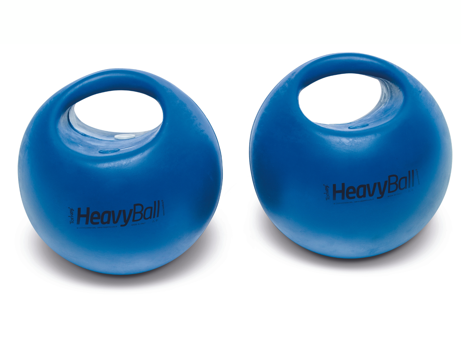 Tonkey HeavyBall - opvulbal met handvat - blauw - 2 stuks