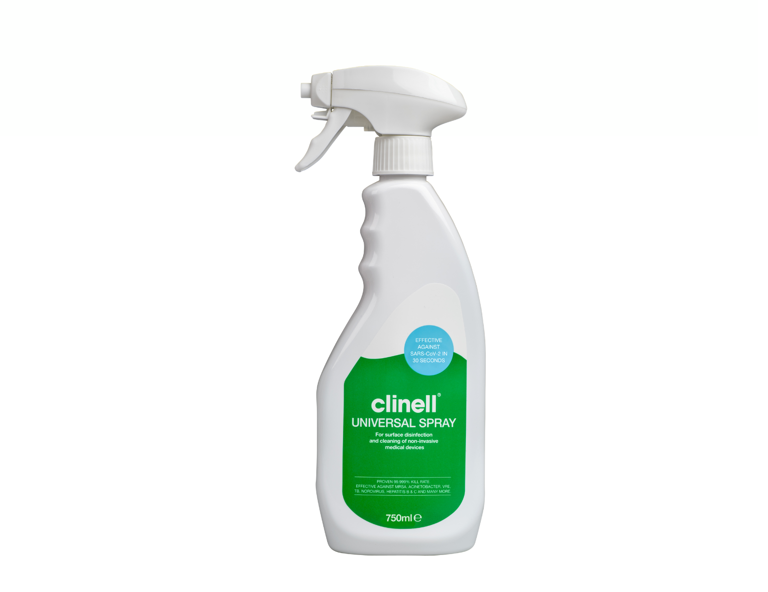 Clinell Universal spray-mousse - sans alcool - désinfectant surfaces médicales - 750 ml