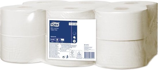 Tork toiletpapierrol Mini Jumbo - 1 laag - 10 x 14 cm - 240 m (12 rollen)
